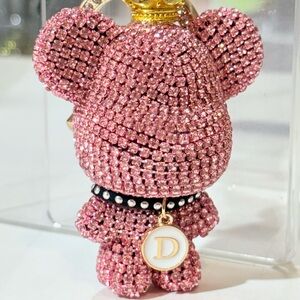 Pink Crystal Bear Keychain